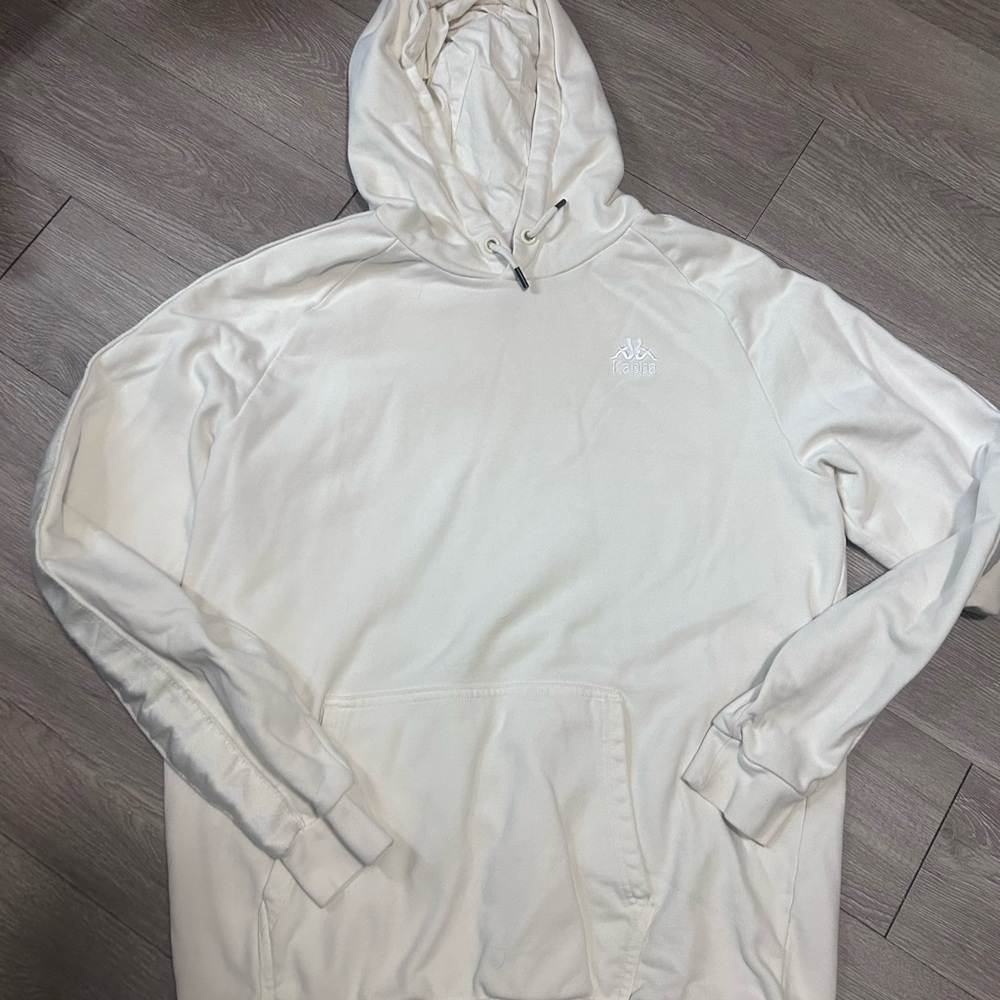Kappa Men's Cream Hooded Pullover Sweatshirt